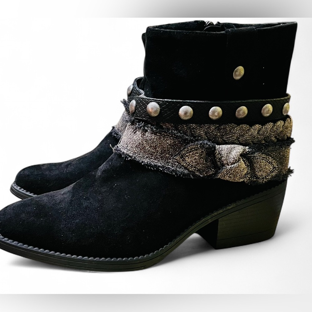 New Blowfish Black Ankle Boots with Stud Accents
